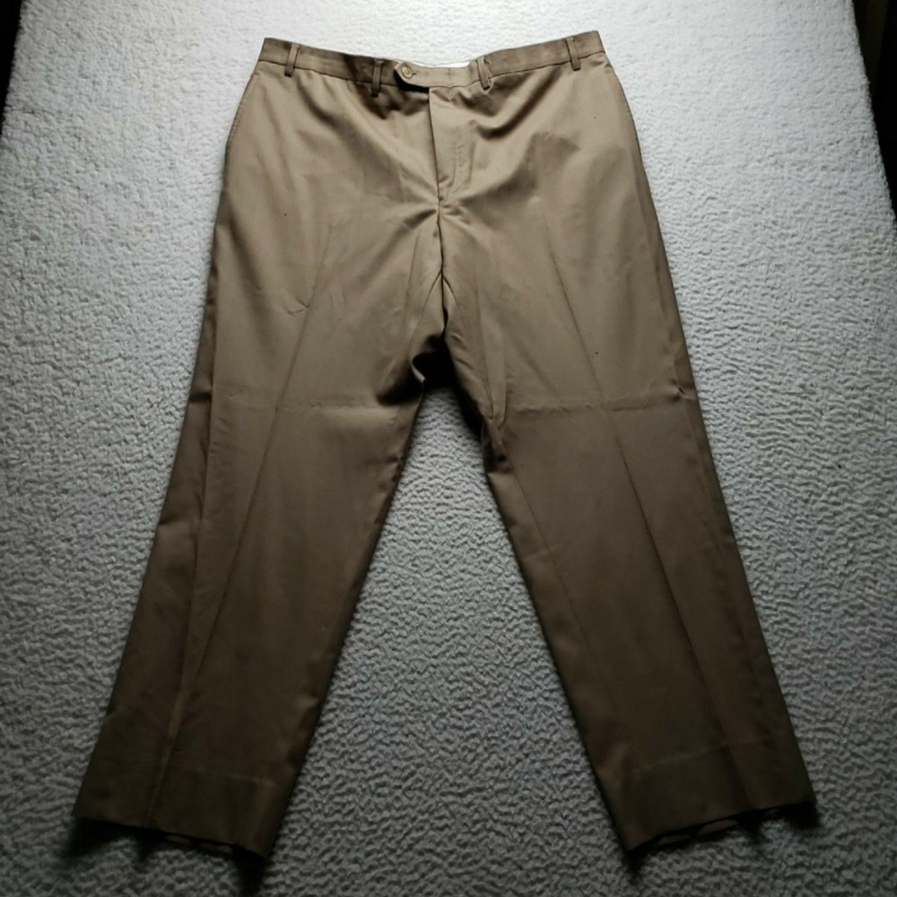 Lauren Ralph Lauren Dress Pants Mens 40x30 Beige Flat Front Total Comfort